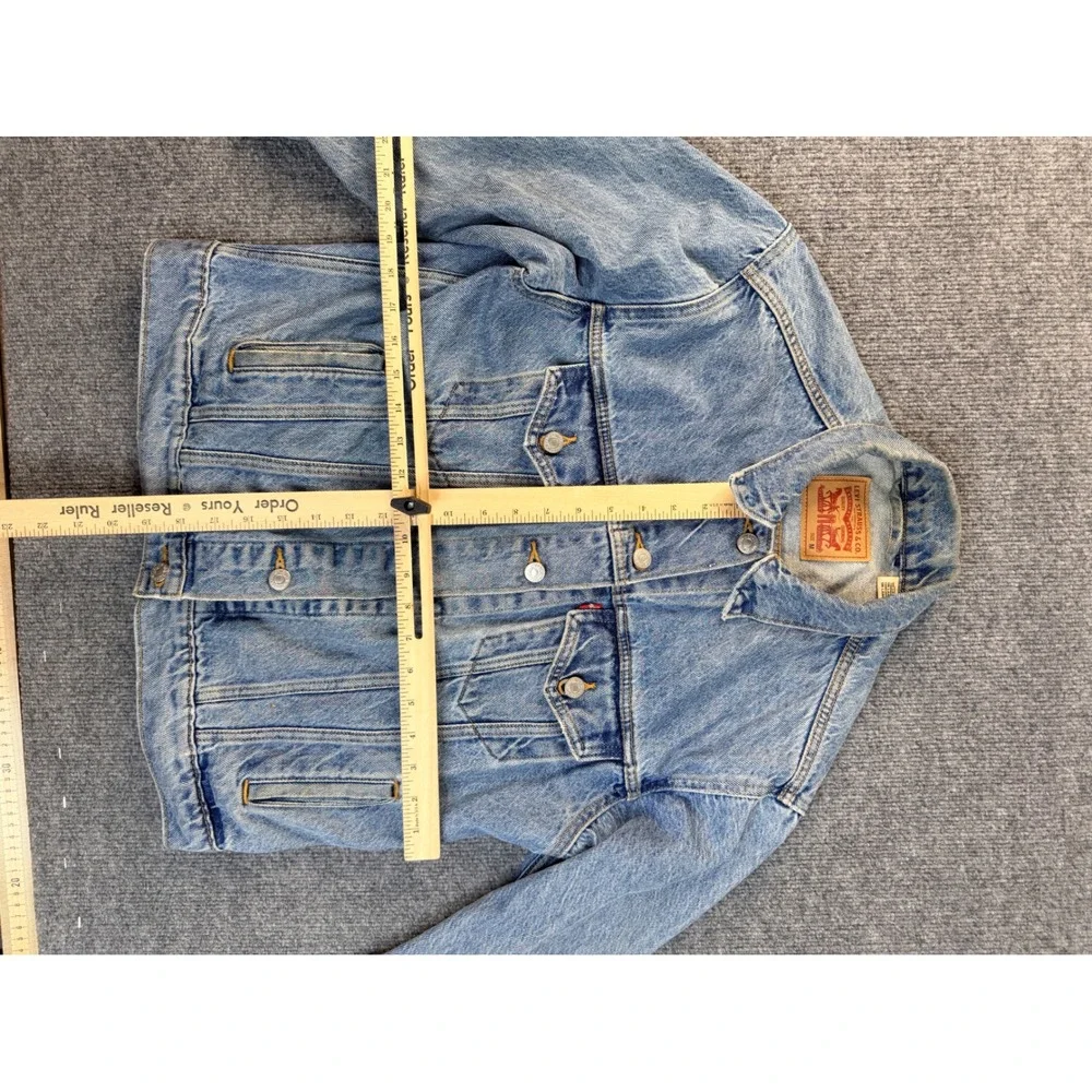 Levis Denim Trucker Jacket Mens Medium Blue Cotton Faded Workwear Streetwear M